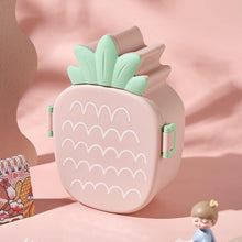 Kids Lunch Box Cute Pineapple Shaped Bento Box (1 Pc / With Spoon, Fork & Color Box)