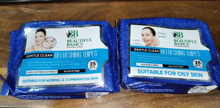 Beautiful Basics All Skin type Face Wipes (2 Pkts x 50 Pcs Wipes)