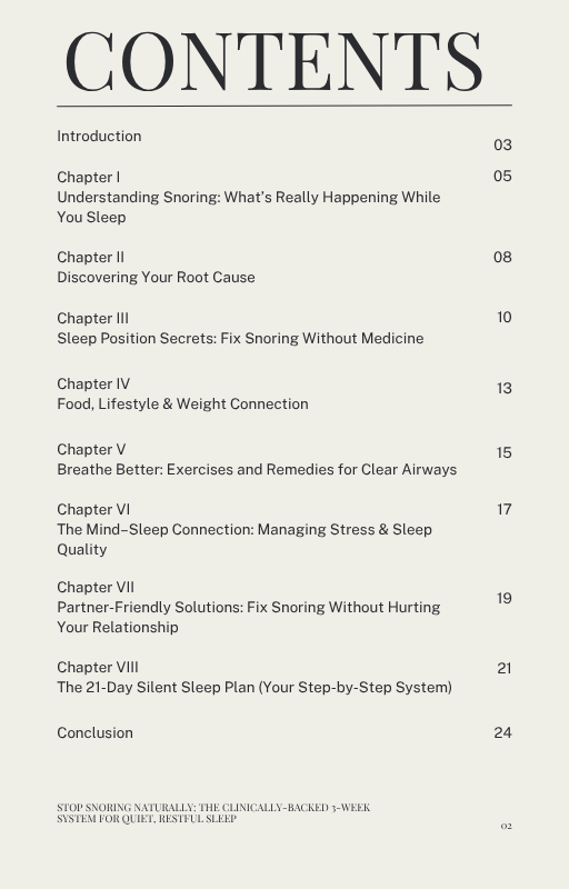 Stop Snoring Naturally - THE CLINICALLY-BACKED  3-WEEK SYSTEM FOR  QUIET, RESTFUL SLEEP