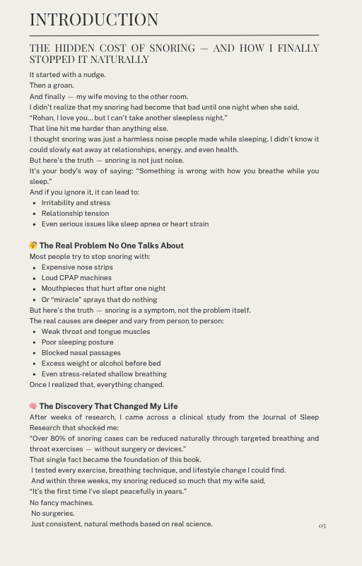 Stop Snoring Naturally - THE CLINICALLY-BACKED  3-WEEK SYSTEM FOR  QUIET, RESTFUL SLEEP