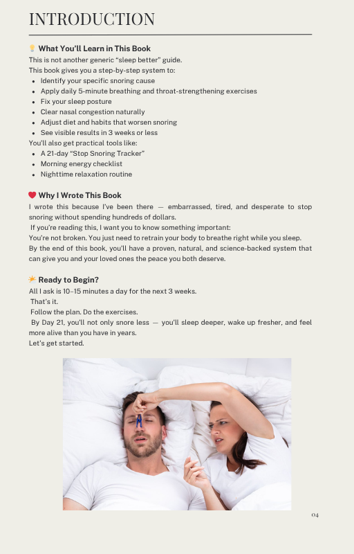 Stop Snoring Naturally - THE CLINICALLY-BACKED  3-WEEK SYSTEM FOR  QUIET, RESTFUL SLEEP
